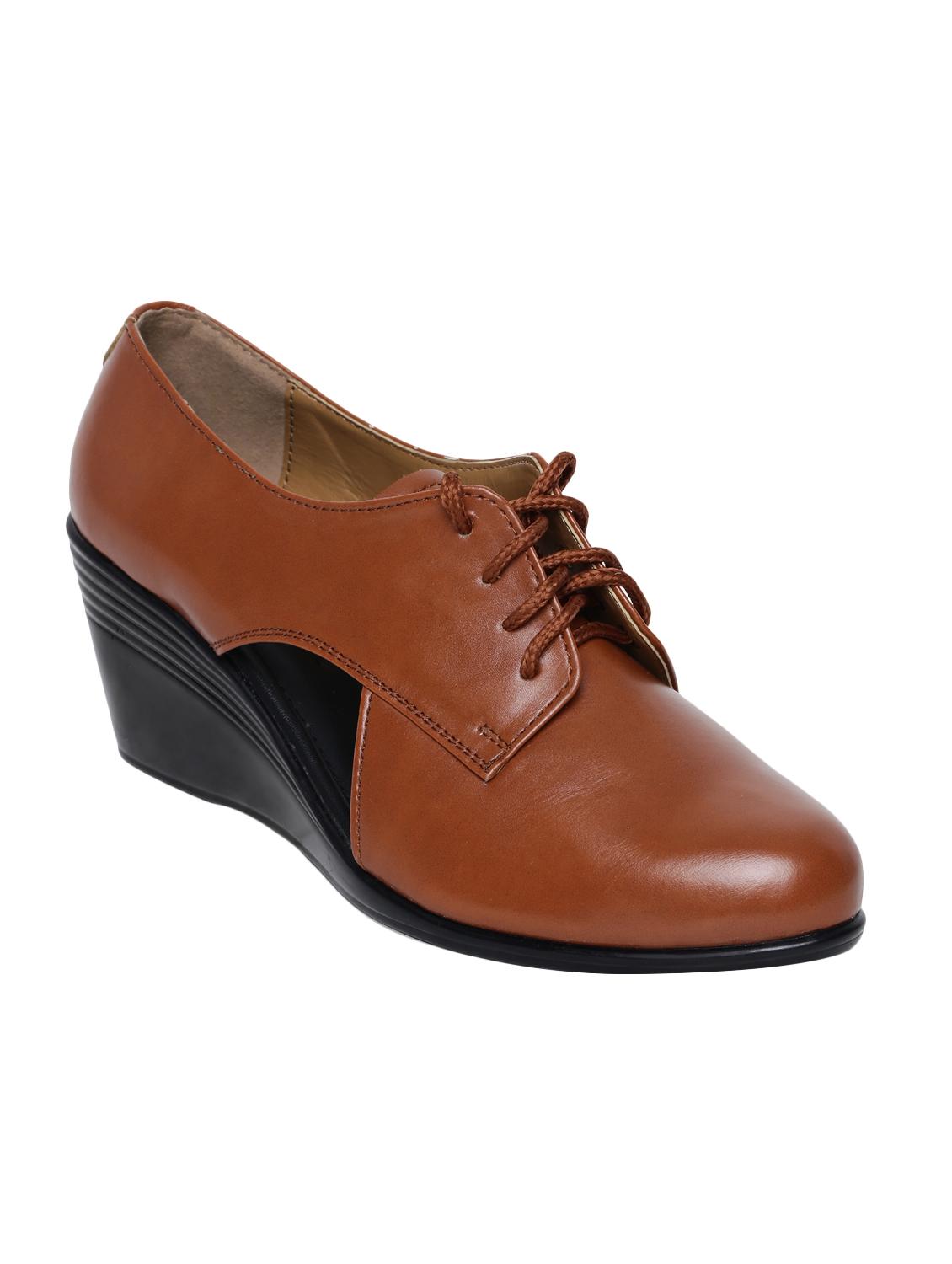 tan faux leather laceup casual shoes - 14544474 - Zoom Image - 1
