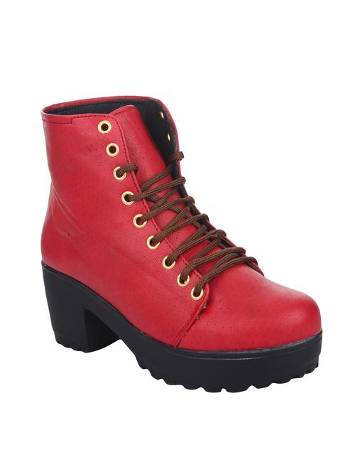red leatherette ankle boot - 14544494 - Very Small Image - 1
