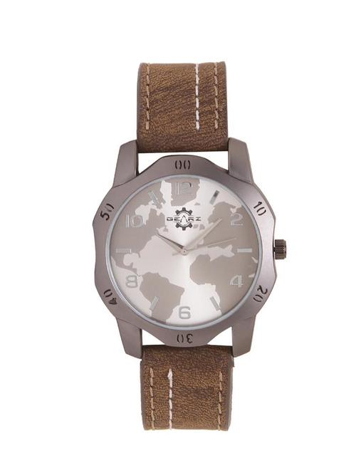 GEARZ Watches for men with antique finish case & world map dial - 14544597 - Very Small Image - 1