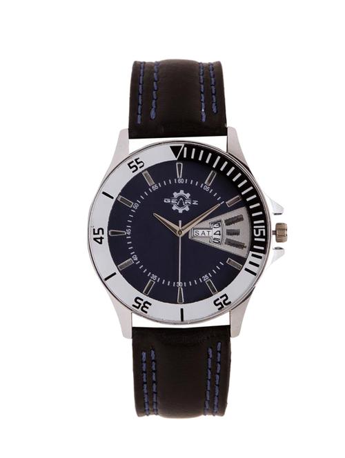 GEARZ Watches for men with Blue Dial, Day & Date Display, Exclusive threaded Strap -For Men, Boys - 14544599 - Very Small Image - 1