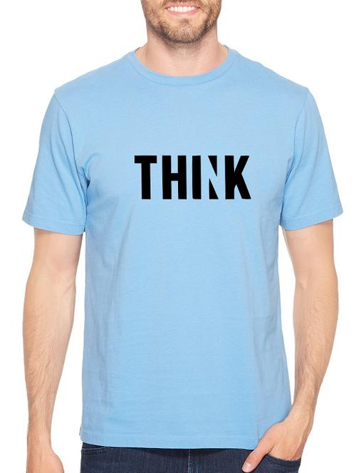 blue cotton chest print tshirt - 14544629 - Standard Image - 1