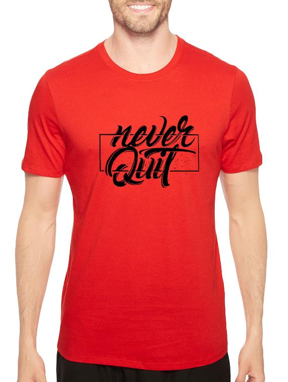 red cotton chest print tshirt - 14544638 - Zoom Image - 1
