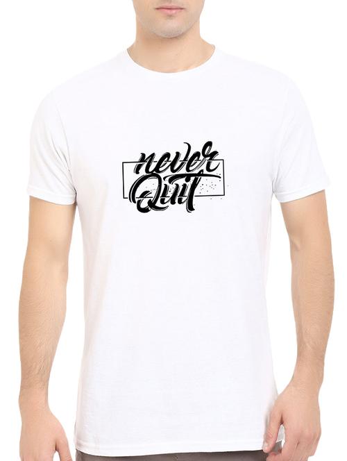 white cotton chest print tshirt - 14544640 - Standard Image - 1
