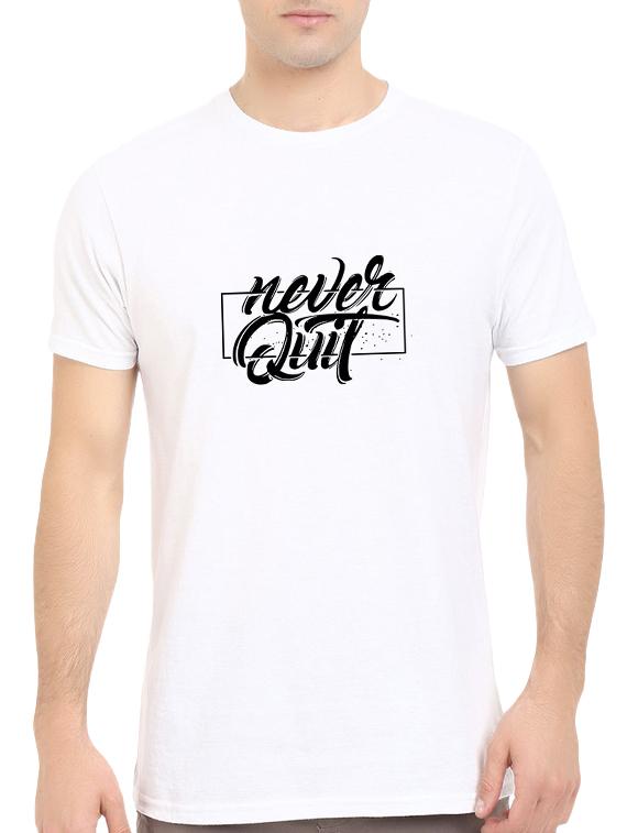 white cotton chest print tshirt - 14544640 - Zoom Image - 1