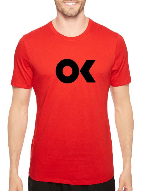 red cotton chest print tshirt - 14544658 - Standard Image - 1