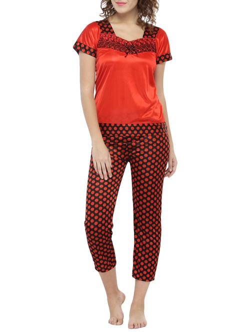 orange satin nightwear set - 14544695 - Very Small Image - 1