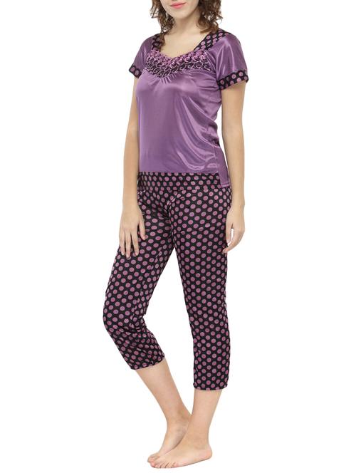 purple satin nightwear set - 14544696 - Very Small Image - 1