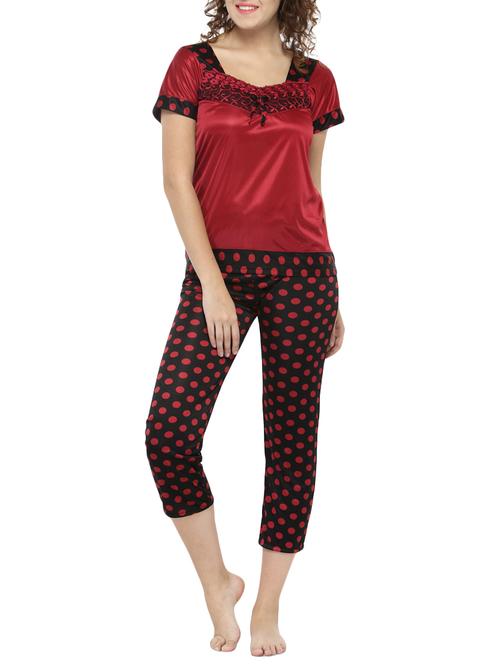 red satin nightwear set - 14544697 - Very Small Image - 1