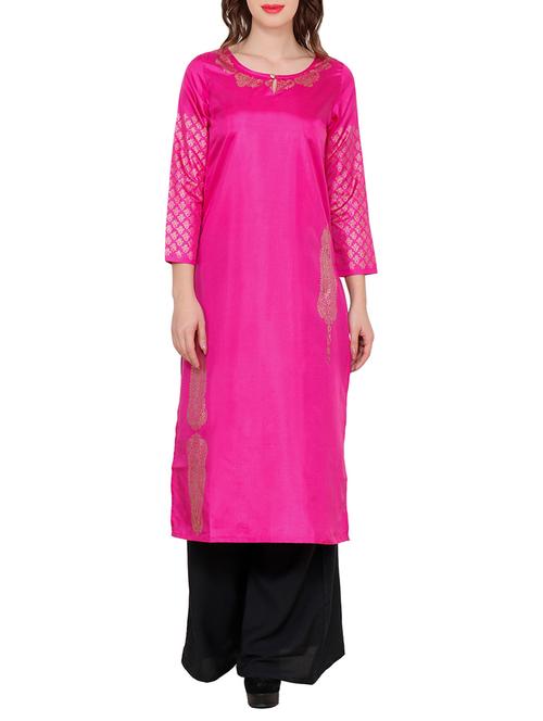 pink none straight kurta - 14544710 - Very Small Image - 1