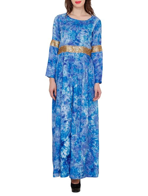 blue rayon high slit kurta - 14544711 - Very Small Image - 1