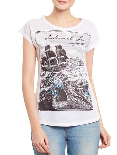 white printed tee - 14545131 - Very Small Image - 1