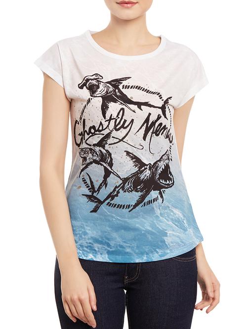 white printed tee - 14545133 - Very Small Image - 1