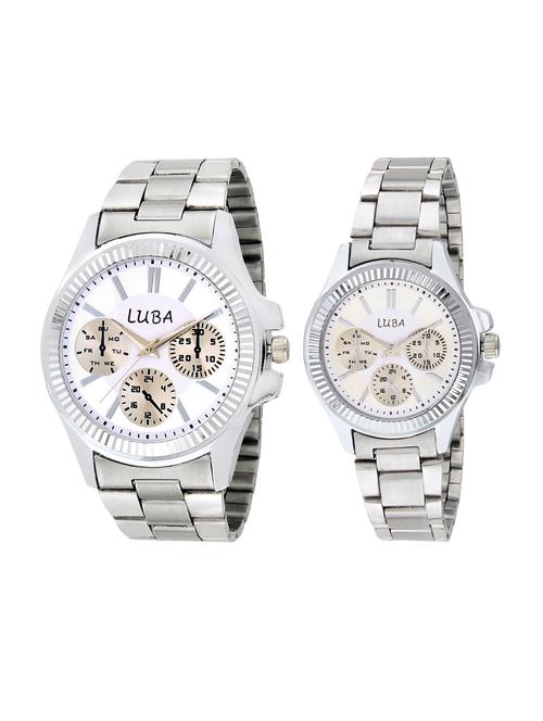 Round dial analog couple watch-(2420) - 14545138 - Standard Image - 1