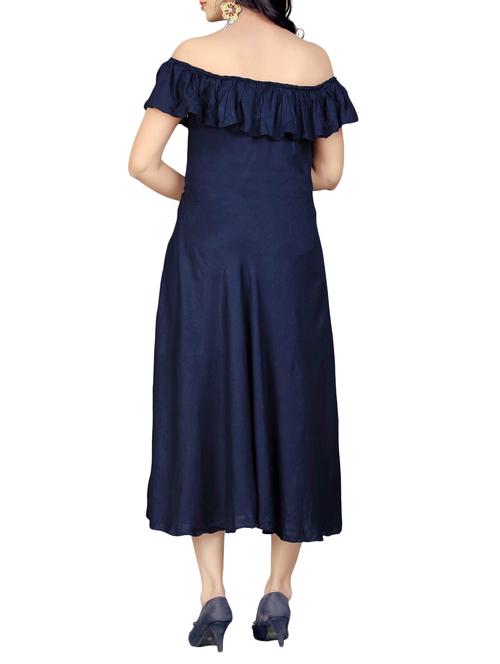 blue off shoulder dress - 14545350 - Standard Image - 1