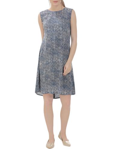 blue viscose casual dress - 14545438 - Very Small Image - 1