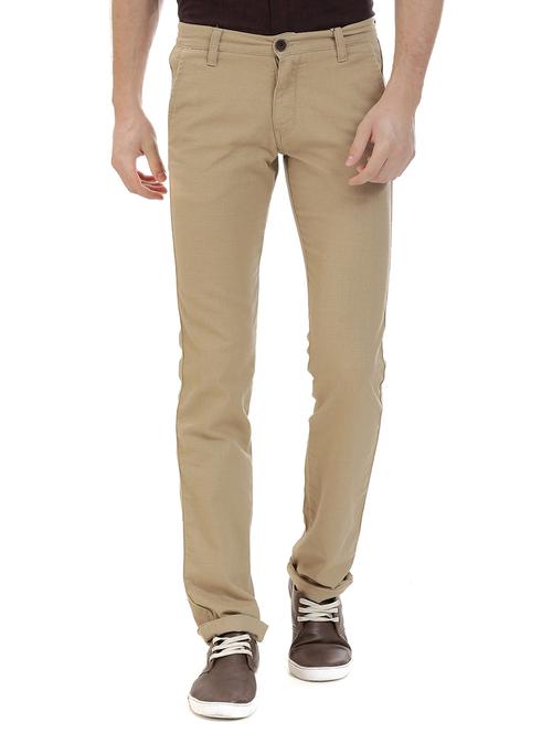 beige cotton chinos casual trousers - 14545536 - Very Small Image - 1