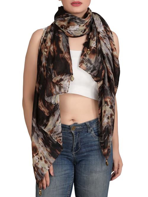 brown polyester scarf - 14545613 - Very Small Image - 1