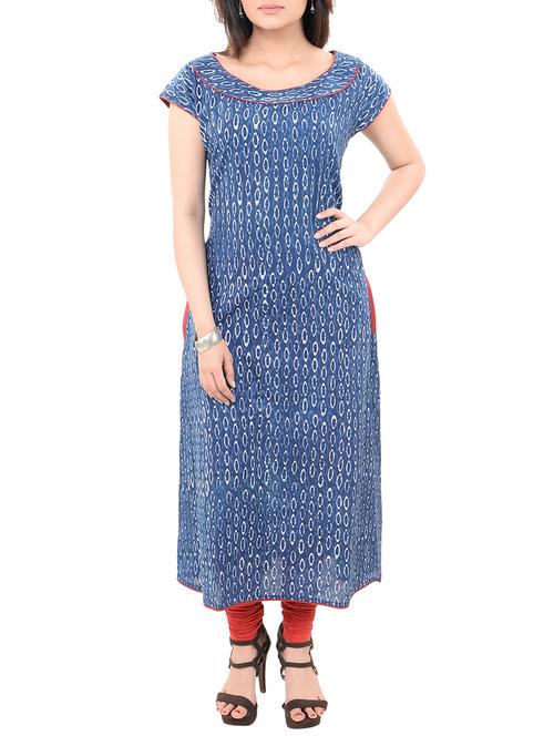 blue cotton kurta - 14545626 - Very Small Image - 1