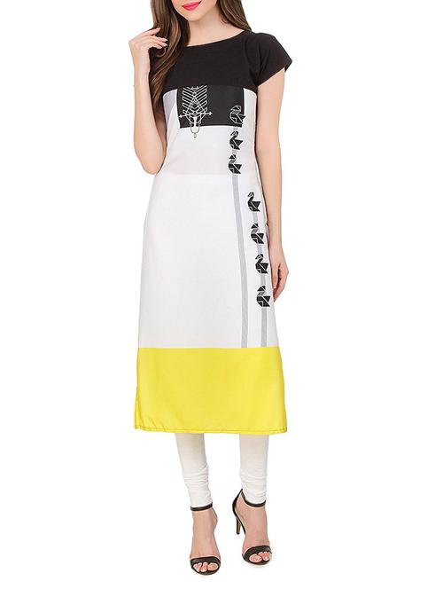 multicolored crepe straight kurta - 14545830 - Very Small Image - 1