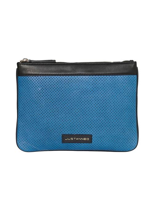 blue leather regular pouch - 14545861 - Standard Image - 1
