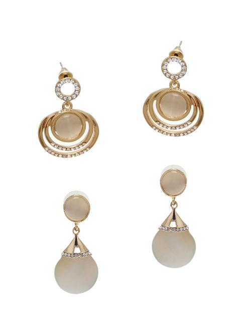 gold metal drop earrings - 14545864 - Very Small Image - 1