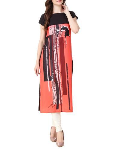 multi colored crepe straight kurta - 14545877 - Very Small Image - 1