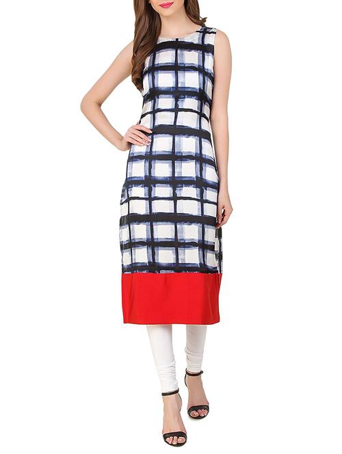 multi crepe straight kurta - 14545908 - Very Small Image - 1