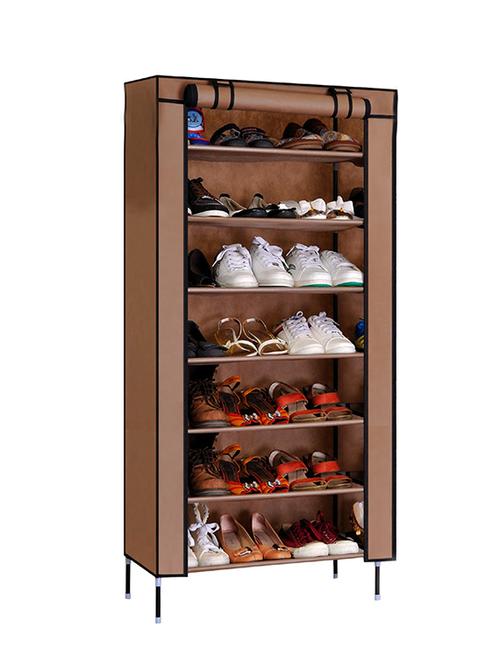 Kawachi Multipurpose Shelf Shoe Storage With 7 Layer Shoe Stand Rack-Brown - 14545978 - Very Small Image - 1