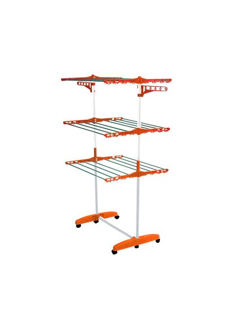 Kawachi Mild Steel Powder Coated with ABS Plastic Jumbo Rack Laundry Hanger Cloth Drying Stand Orange - 14546314 - Very Small Image - 1