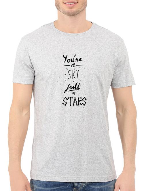 grey cotton chest print tshirt - 14546358 - Standard Image - 1