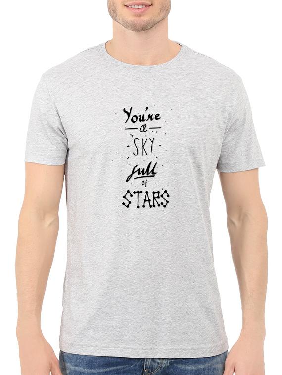grey cotton chest print tshirt - 14546358 - Zoom Image - 1