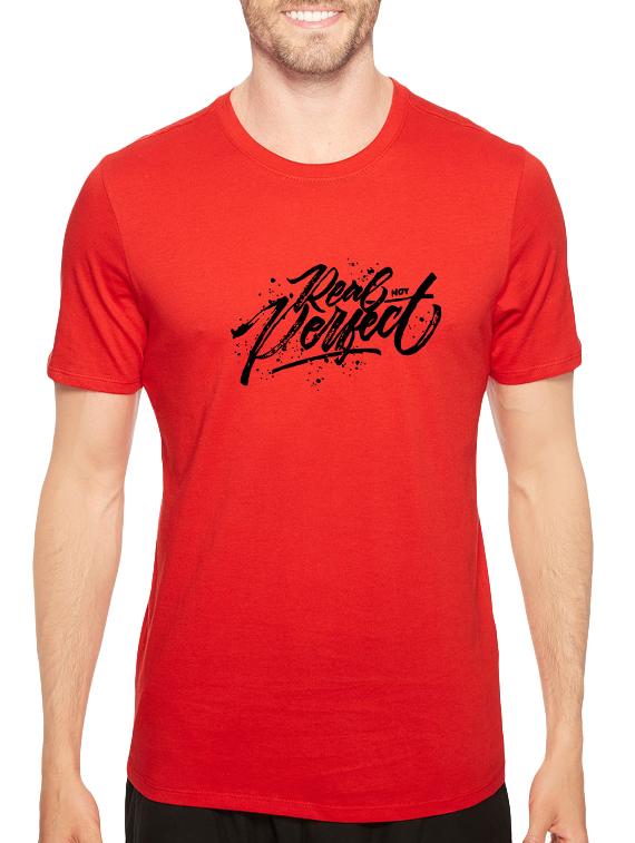 red cotton chest print tshirt - 14546364 - Zoom Image - 1