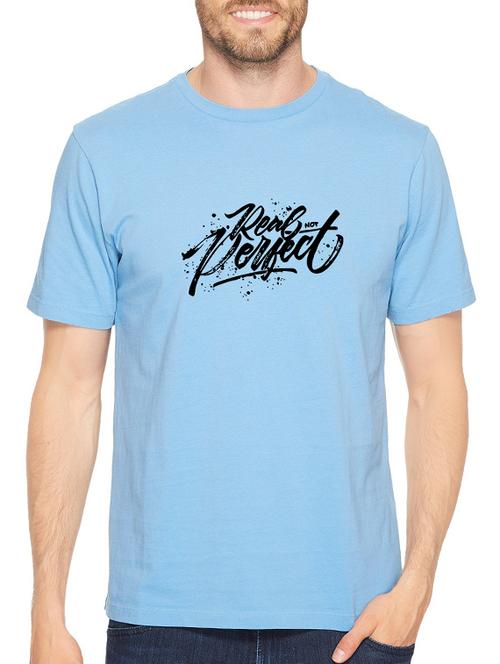 blue cotton chest print tshirt - 14546365 - Standard Image - 1