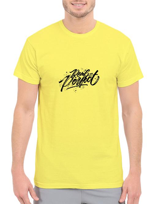 yellow cotton chest print tshirt - 14546367 - Standard Image - 1