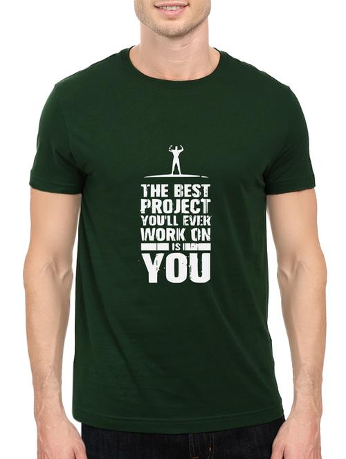 green cotton chest print tshirt - 14546370 - Standard Image - 1