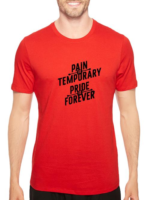 red cotton chest print tshirt - 14546394 - Standard Image - 1