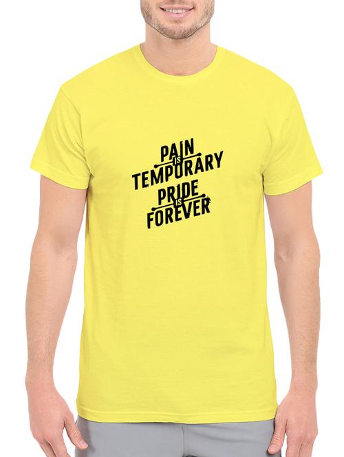 yellow cotton chest print tshirt - 14546397 - Standard Image - 1