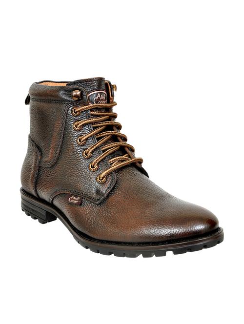 brown Leather high ankle boot - 14547165 - Very Small Image - 1