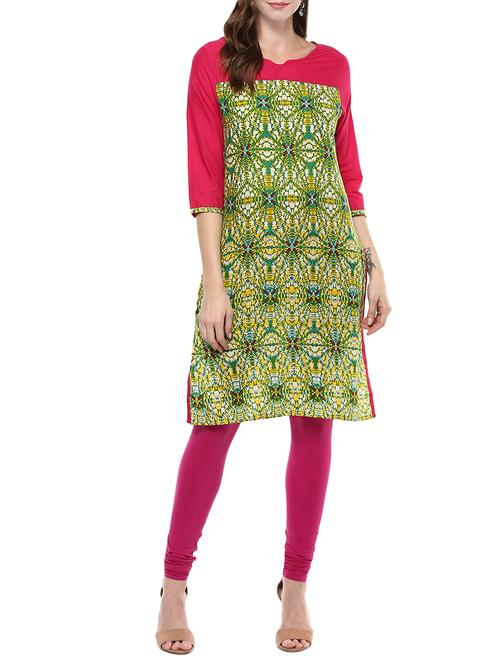 multicolored rayon straight kurta - 14547334 - Very Small Image - 1