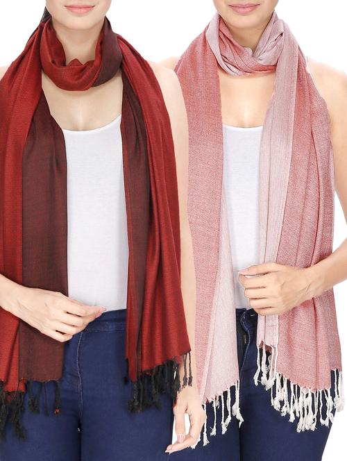 Set of 2 multi colored stole - 14547376 - Very Small Image - 1