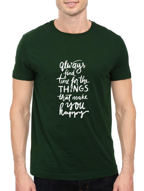 green cotton front print t-shirt - 14547385 - Standard Image - 1
