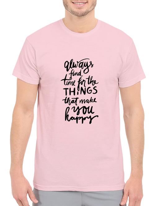 pink cotton front print t-shirt - 14547388 - Standard Image - 1