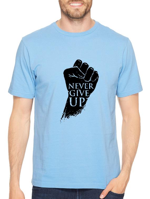 blue cotton chest print tshirt - 14547400 - Zoom Image - 1