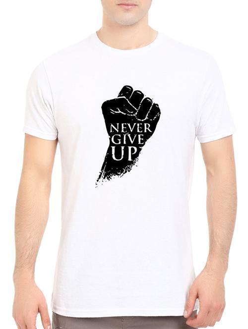 white cotton chest print tshirt - 14547401 - Standard Image - 1