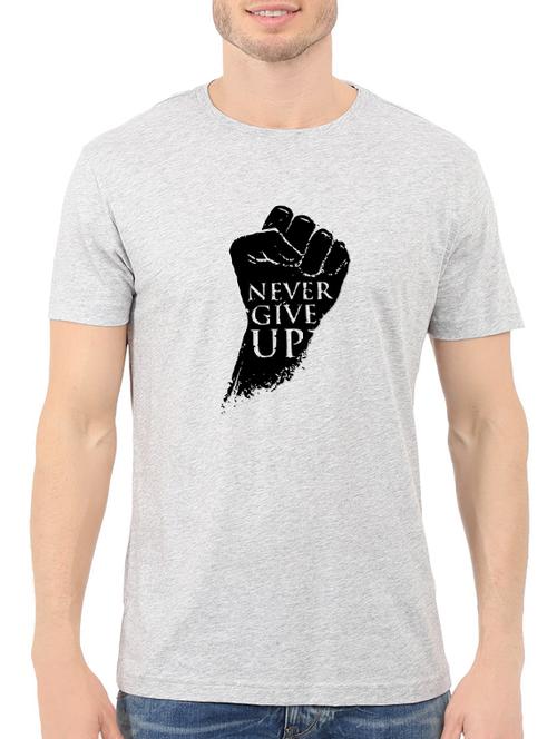grey cotton chest print tshirt - 14547403 - Standard Image - 1