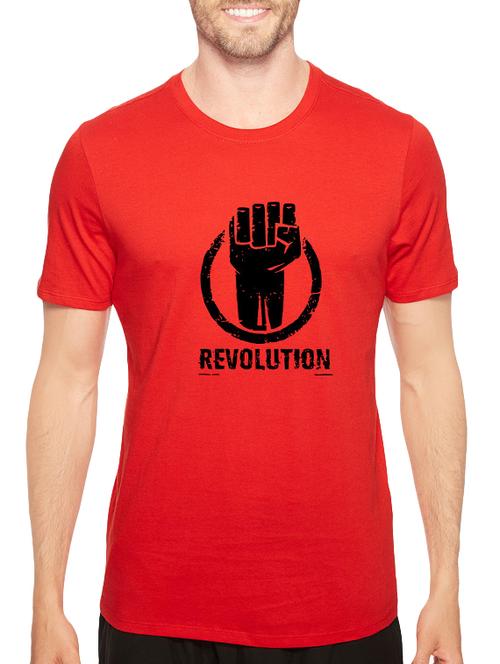 red cotton chest print tshirt - 14547409 - Standard Image - 1