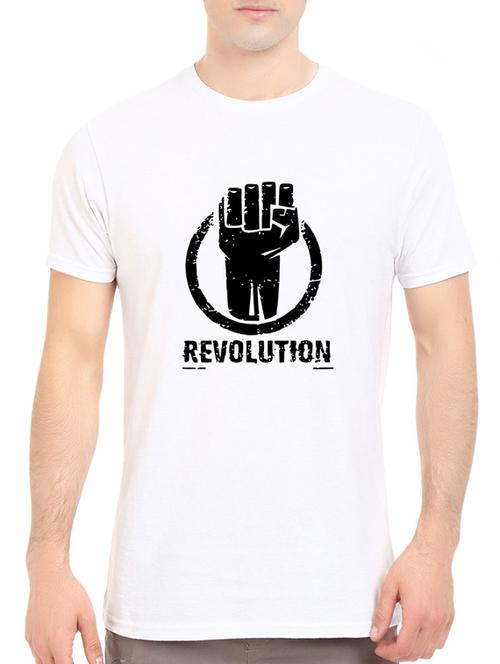 white cotton chest print tshirt - 14547411 - Standard Image - 1