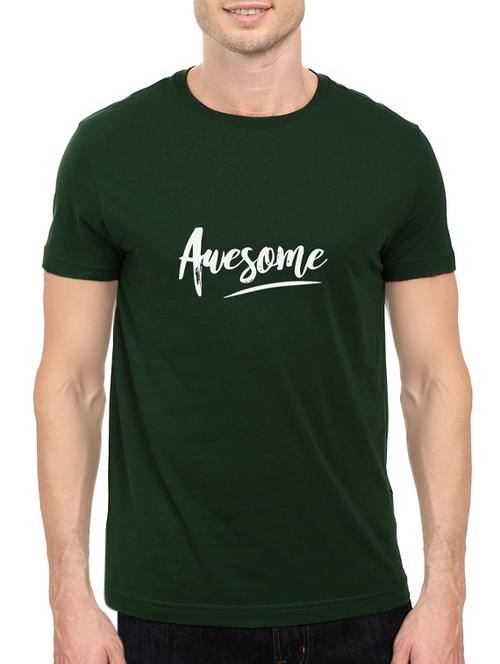 green cotton chest print tshirt - 14547415 - Standard Image - 1