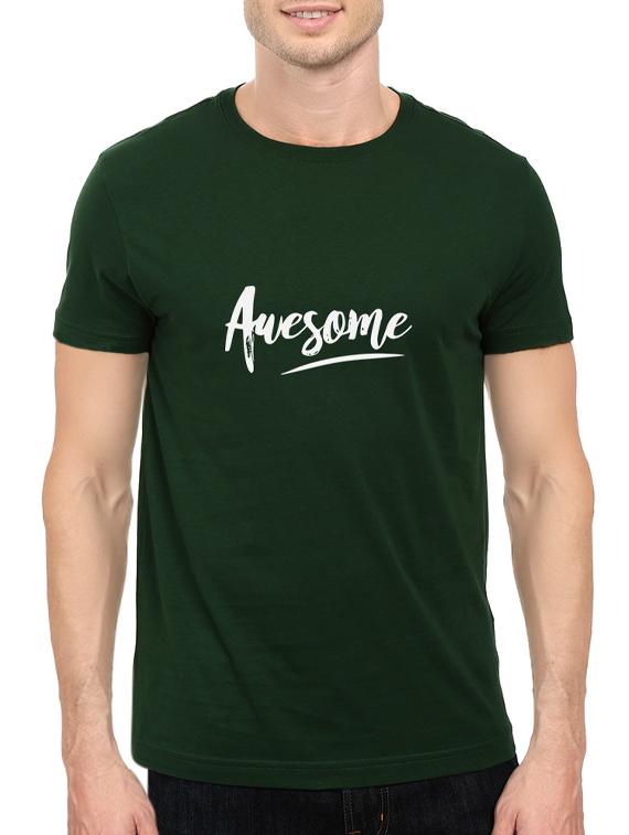 green cotton chest print tshirt - 14547415 - Zoom Image - 1