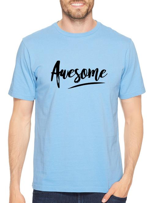 blue cotton chest print tshirt - 14547420 - Standard Image - 1